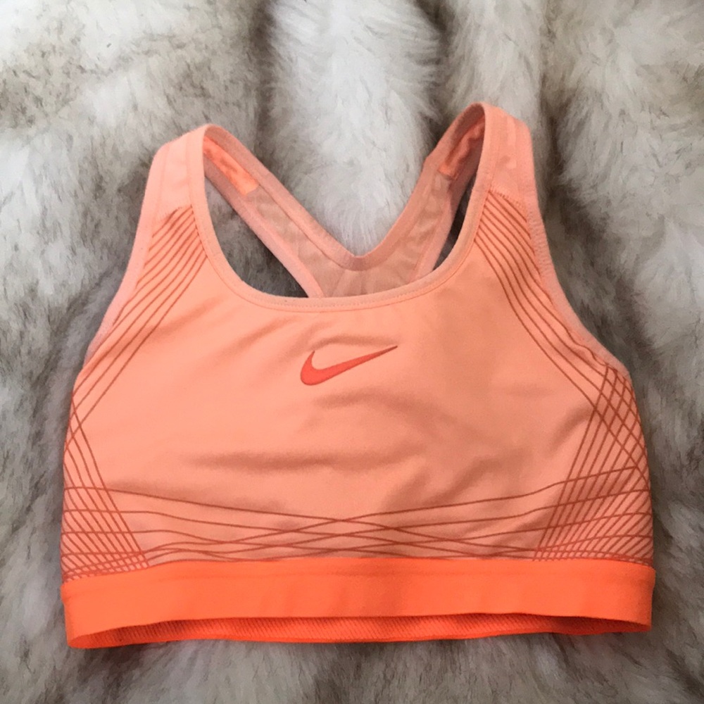 Orange Nike sports bra